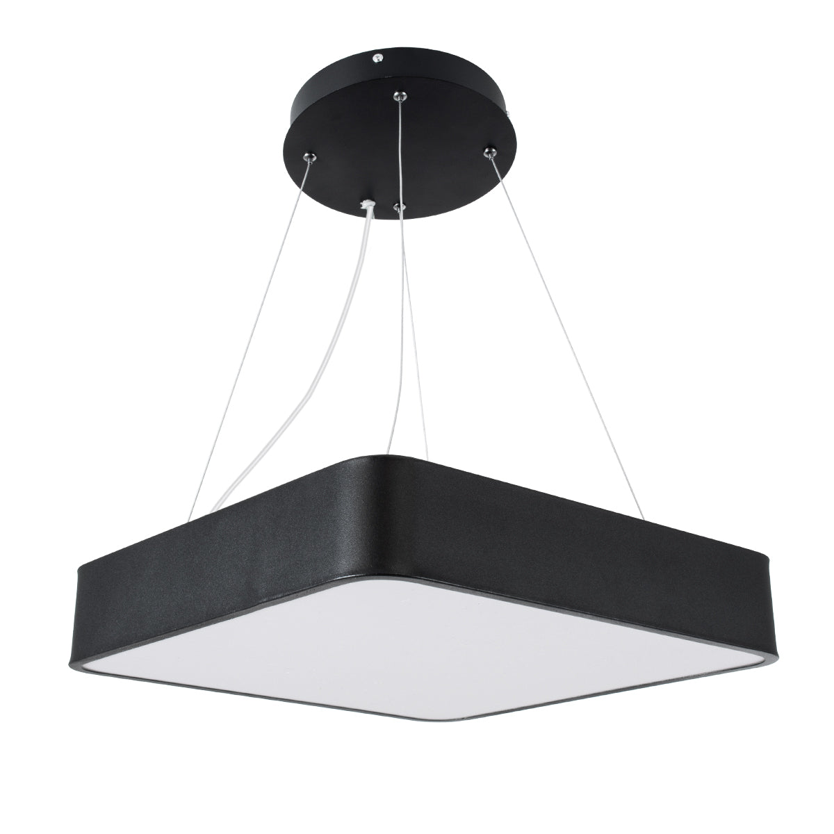 GloboStar® KAMALA 61206-P Κρεμαστή Πλαφονιέρα Οροφής LED CCT 67W 7370lm 120° AC 220-240V - Εναλλαγή Φωτισμού μέσω Τηλεχειριστηρίου All In One Ψυχρό 6000k+Φυσικό 4500k+Θερμό 2700k Dimmable Μ40 x Π40 x Υ8cm- Μαύρο - 3 Years Warranty - ledmania.gr