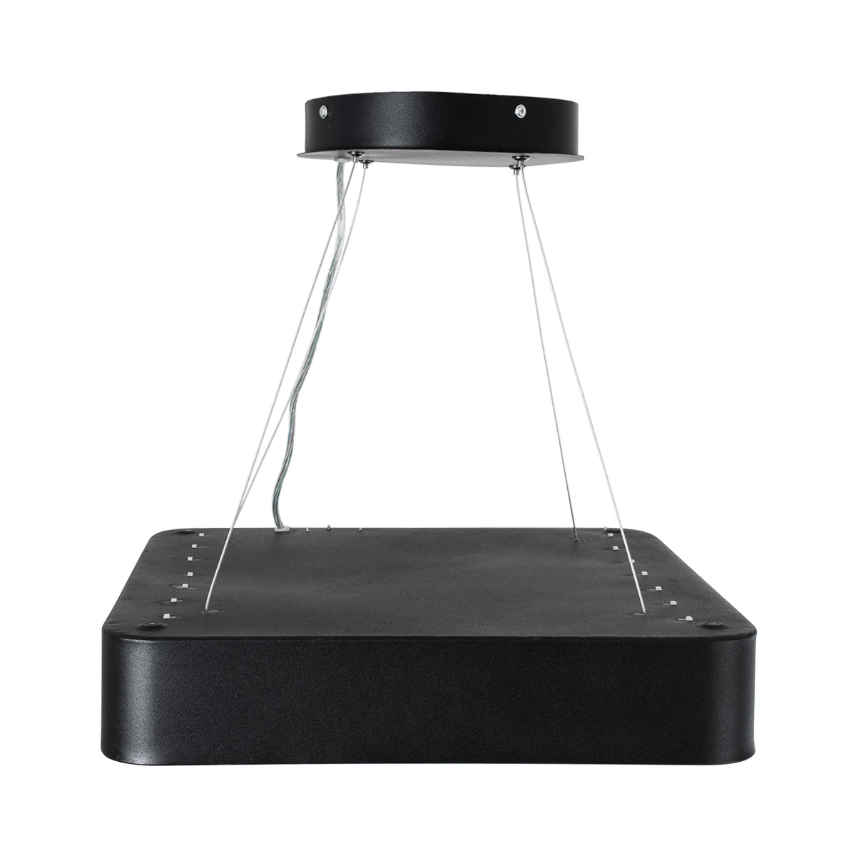 GloboStar® KAMALA 61206-P Κρεμαστή Πλαφονιέρα Οροφής LED CCT 67W 7370lm 120° AC 220-240V - Εναλλαγή Φωτισμού μέσω Τηλεχειριστηρίου All In One Ψυχρό 6000k+Φυσικό 4500k+Θερμό 2700k Dimmable Μ40 x Π40 x Υ8cm- Μαύρο - 3 Years Warranty - ledmania.gr