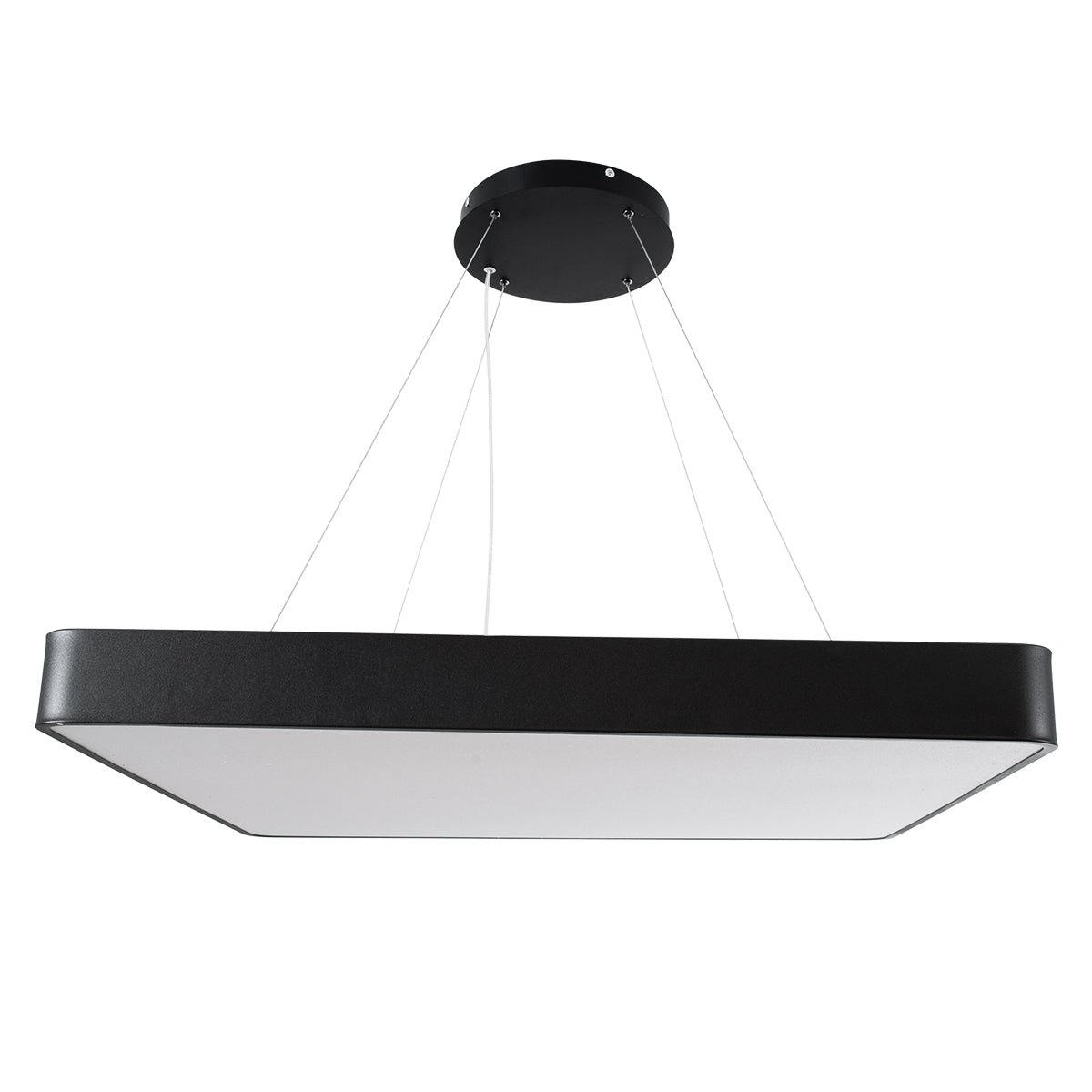 GloboStar® KAMALA 61210-P Κρεμαστή Πλαφονιέρα Οροφής LED CCT 100W 11020lm 120° AC 220-240V - Εναλλαγή Φωτισμού μέσω Τηλεχειριστηρίου All In One Ψυχρό 6000k+Φυσικό 4500k+Θερμό 2700k Dimmable Μ80 x Π80 x Υ8cm- Μαύρο - 3 Years Warranty - ledmania.gr
