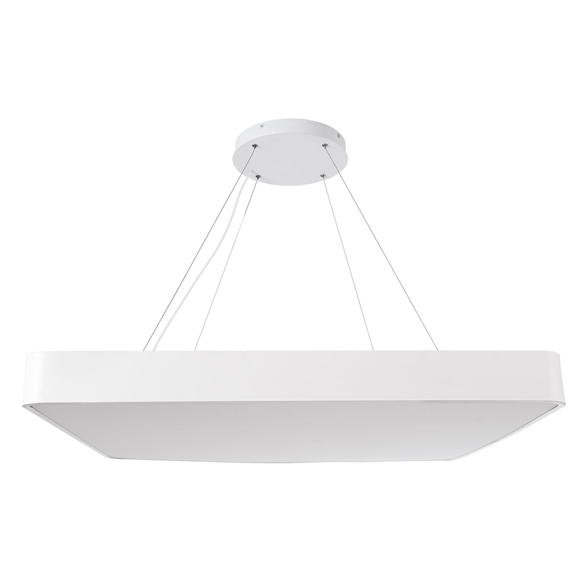 GloboStar® KAMALA 61211-P Κρεμαστή Πλαφονιέρα Οροφής LED CCT 100W 11020lm 120° AC 220-240V - Εναλλαγή Φωτισμού μέσω Τηλεχειριστηρίου All In One Ψυχρό 6000k+Φυσικό 4500k+Θερμό 2700k Dimmable Μ80 x Π80 x Υ8cm- Λευκό- 3 Years Warranty - ledmania.gr