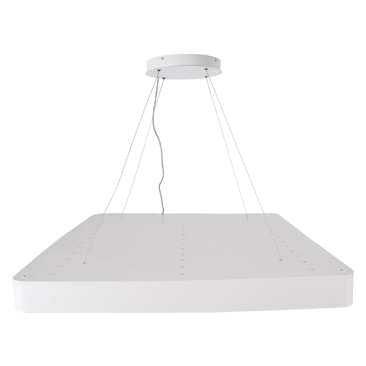 GloboStar® KAMALA 61211-P Κρεμαστή Πλαφονιέρα Οροφής LED CCT 100W 11020lm 120° AC 220-240V - Εναλλαγή Φωτισμού μέσω Τηλεχειριστηρίου All In One Ψυχρό 6000k+Φυσικό 4500k+Θερμό 2700k Dimmable Μ80 x Π80 x Υ8cm- Λευκό- 3 Years Warranty - ledmania.gr