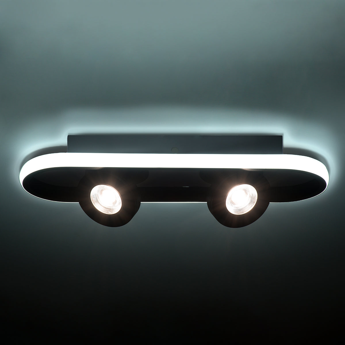 GloboStar® NESPO 61213 Φωτιστικό Οροφής Linear Design LED CCT με Κινούμενα Σποτ LED Spot Downlight 36W 4032lm 360° & 45° AC 220-240V - Εναλλαγή Φωτισμού μέσω Διακόπτη On/Off All In One Ψυχρό 6000k+Φυσικό 4500k+Θερμό 2700k Μ40 x Π13 x Υ6.5cm - Λευκό - ledmania.gr