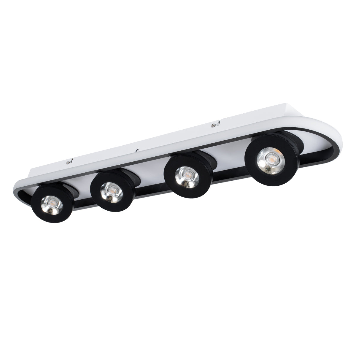 GloboStar® NESPO 61214 Φωτιστικό Οροφής Linear Design LED CCT με Κινούμενα Σποτ LED Spot Downlight 48W 5376lm 360° & 45° AC 220-240V - Εναλλαγή Φωτισμού μέσω Διακόπτη On/Off All In One Ψυχρό 6000k+Φυσικό 4500k+Θερμό 2700k Μ80 x Π13 x Υ6.5cm - Μαύρο - ledmania.gr