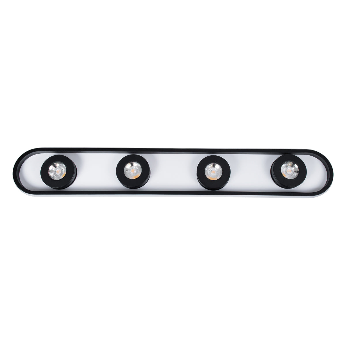 GloboStar® NESPO 61214 Φωτιστικό Οροφής Linear Design LED CCT με Κινούμενα Σποτ LED Spot Downlight 48W 5376lm 360° & 45° AC 220-240V - Εναλλαγή Φωτισμού μέσω Διακόπτη On/Off All In One Ψυχρό 6000k+Φυσικό 4500k+Θερμό 2700k Μ80 x Π13 x Υ6.5cm - Μαύρο - ledmania.gr