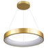 GloboStar® SALEM 61247 Κρεμαστή Πλαφονιέρα Οροφής Δαχτυλίδι-Κύκλος LED CCT 105W 12075lm 120° AC 220-240V - Εναλλαγή Φωτισμού μέσω Τηλεχειριστηρίου All In One Ψυχρό 6000k+Φυσικό 4500k+Θερμό 2700k Dimmable Φ60cm - Χρυσό Σαμπανιζέ - 3 Years Warranty - ledmania.gr