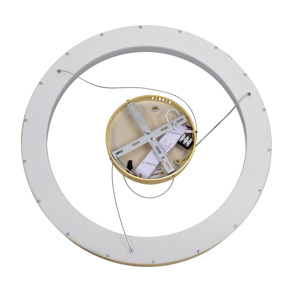 GloboStar® SALEM 61247 Κρεμαστή Πλαφονιέρα Οροφής Δαχτυλίδι-Κύκλος LED CCT 105W 12075lm 120° AC 220-240V - Εναλλαγή Φωτισμού μέσω Τηλεχειριστηρίου All In One Ψυχρό 6000k+Φυσικό 4500k+Θερμό 2700k Dimmable Φ60cm - Χρυσό Σαμπανιζέ - 3 Years Warranty - ledmania.gr