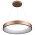 GloboStar® SALEM 61248 Κρεμαστή Πλαφονιέρα Οροφής Δαχτυλίδι-Κύκλος LED CCT 105W 12075lm 120° AC 220-240V - Εναλλαγή Φωτισμού μέσω Τηλεχειριστηρίου All In One Ψυχρό 6000k+Φυσικό 4500k+Θερμό 2700k Dimmable Φ60cm - Καφέ Χάλκινο - 3 Years Warranty - ledmania.gr