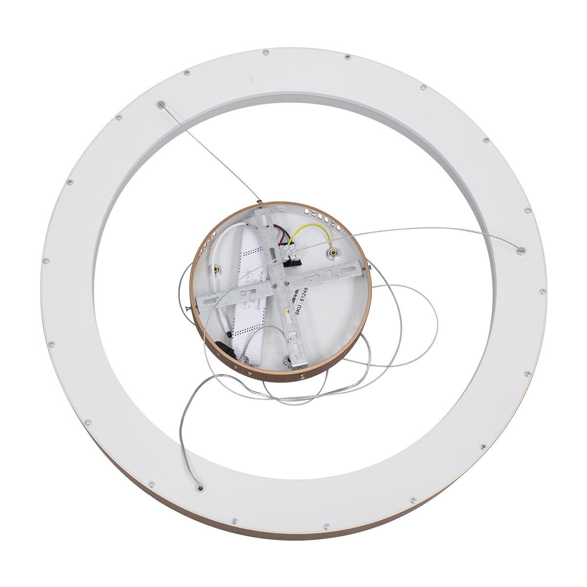 GloboStar® SALEM 61248 Κρεμαστή Πλαφονιέρα Οροφής Δαχτυλίδι-Κύκλος LED CCT 105W 12075lm 120° AC 220-240V - Εναλλαγή Φωτισμού μέσω Τηλεχειριστηρίου All In One Ψυχρό 6000k+Φυσικό 4500k+Θερμό 2700k Dimmable Φ60cm - Καφέ Χάλκινο - 3 Years Warranty - ledmania.gr