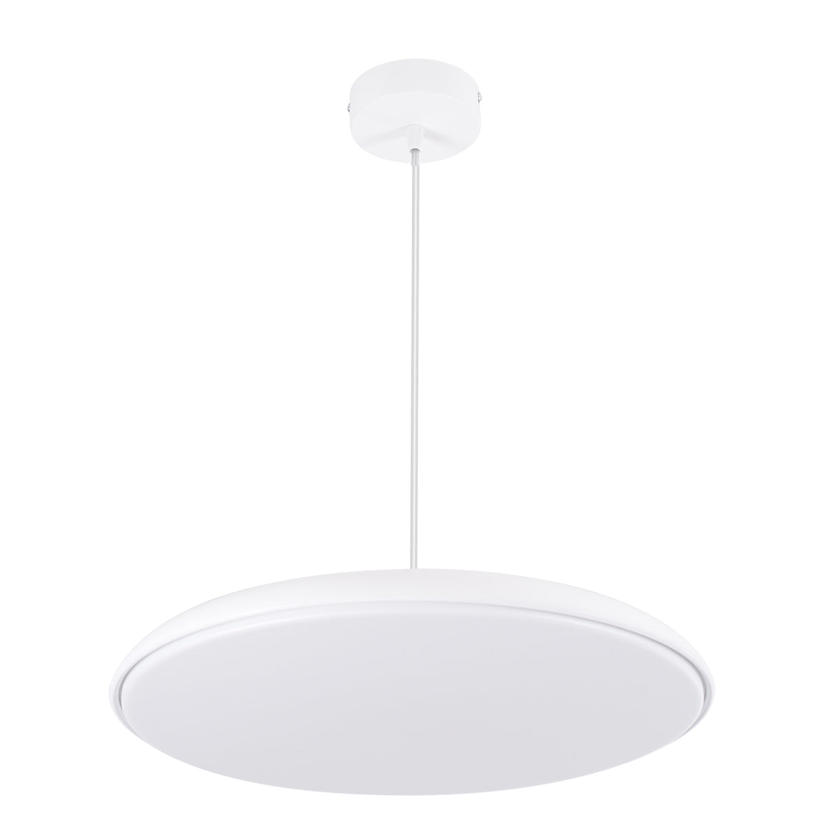 GloboStar® BARON 61255 Κρεμαστή Πλαφονιέρα Οροφής LED CCT 24W 2880lm 120° AC 220-240V - Εναλλαγή Φωτισμού μέσω Διακόπτη On/Off All In One Ψυχρό 6000k+Φυσικό 4500k+Θερμό 2700k Φ40 x Υ10cm - Λευκό - 3 Years Warranty - ledmania.gr