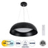 GloboStar® ANATOLIA 61267 Κρεμαστή Πλαφονιέρα Οροφής LED CCT 60W 6900lm 120° AC 220-240V - Εναλλαγή Φωτισμού μέσω Τηλεχειριστηρίου All In One Ψυχρό 6000k+Φυσικό 4500k+Θερμό 2700k Dimmable Φ43cm - Μαύρο - ledmania.gr