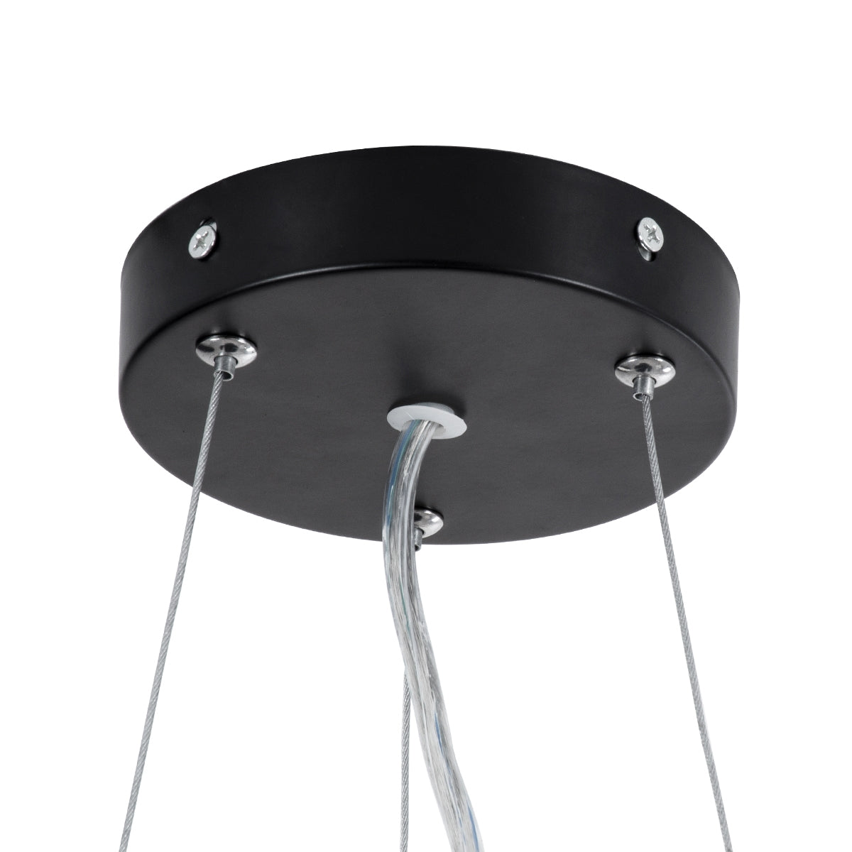 GloboStar® ANATOLIA 61267 Κρεμαστή Πλαφονιέρα Οροφής LED CCT 60W 6900lm 120° AC 220-240V - Εναλλαγή Φωτισμού μέσω Τηλεχειριστηρίου All In One Ψυχρό 6000k+Φυσικό 4500k+Θερμό 2700k Dimmable Φ43cm - Μαύρο - ledmania.gr