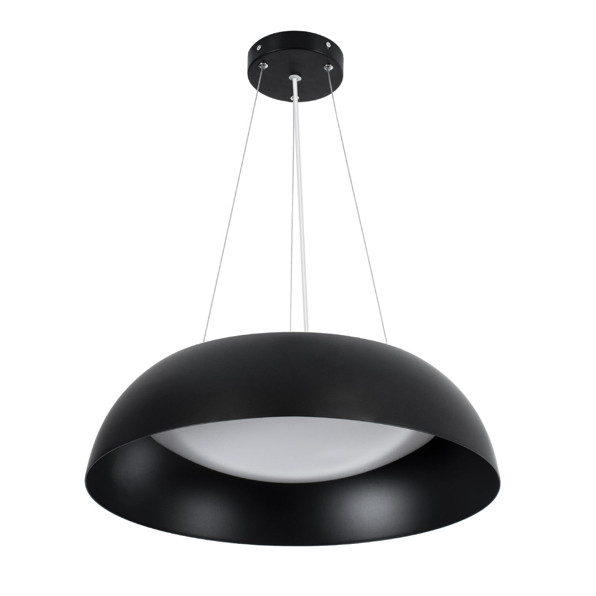 GloboStar® ANATOLIA 61267 Κρεμαστή Πλαφονιέρα Οροφής LED CCT 60W 6900lm 120° AC 220-240V - Εναλλαγή Φωτισμού μέσω Τηλεχειριστηρίου All In One Ψυχρό 6000k+Φυσικό 4500k+Θερμό 2700k Dimmable Φ43cm - Μαύρο - ledmania.gr