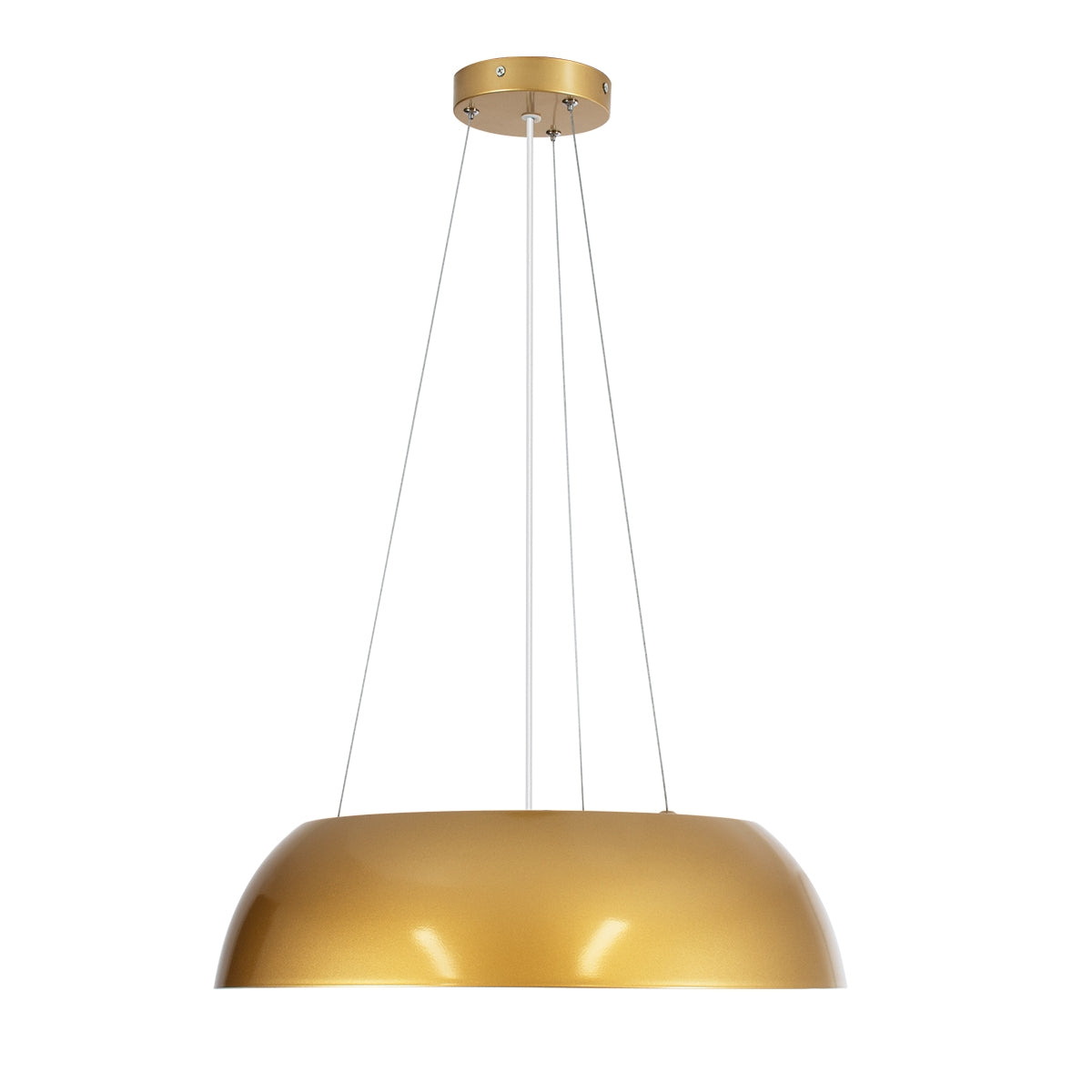 GloboStar® ANATOLIA 61268 Κρεμαστή Πλαφονιέρα Οροφής LED CCT 60W 6900lm 120° AC 220-240V - Εναλλαγή Φωτισμού μέσω Τηλεχειριστηρίου All In One Ψυχρό 6000k+Φυσικό 4500k+Θερμό 2700k Dimmable Φ43cm - Χρυσό - ledmania.gr