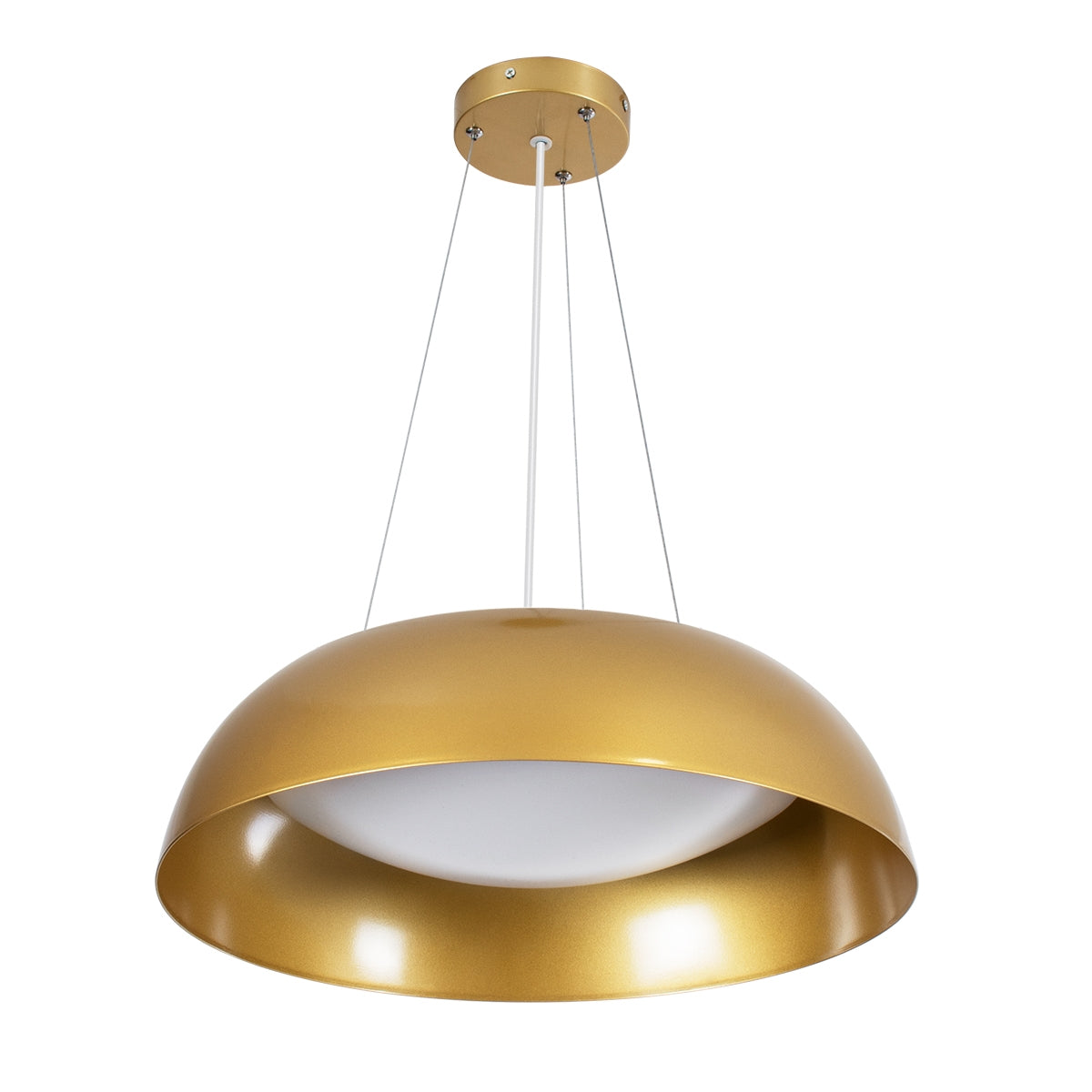 GloboStar® ANATOLIA 61268 Κρεμαστή Πλαφονιέρα Οροφής LED CCT 60W 6900lm 120° AC 220-240V - Εναλλαγή Φωτισμού μέσω Τηλεχειριστηρίου All In One Ψυχρό 6000k+Φυσικό 4500k+Θερμό 2700k Dimmable Φ43cm - Χρυσό - ledmania.gr