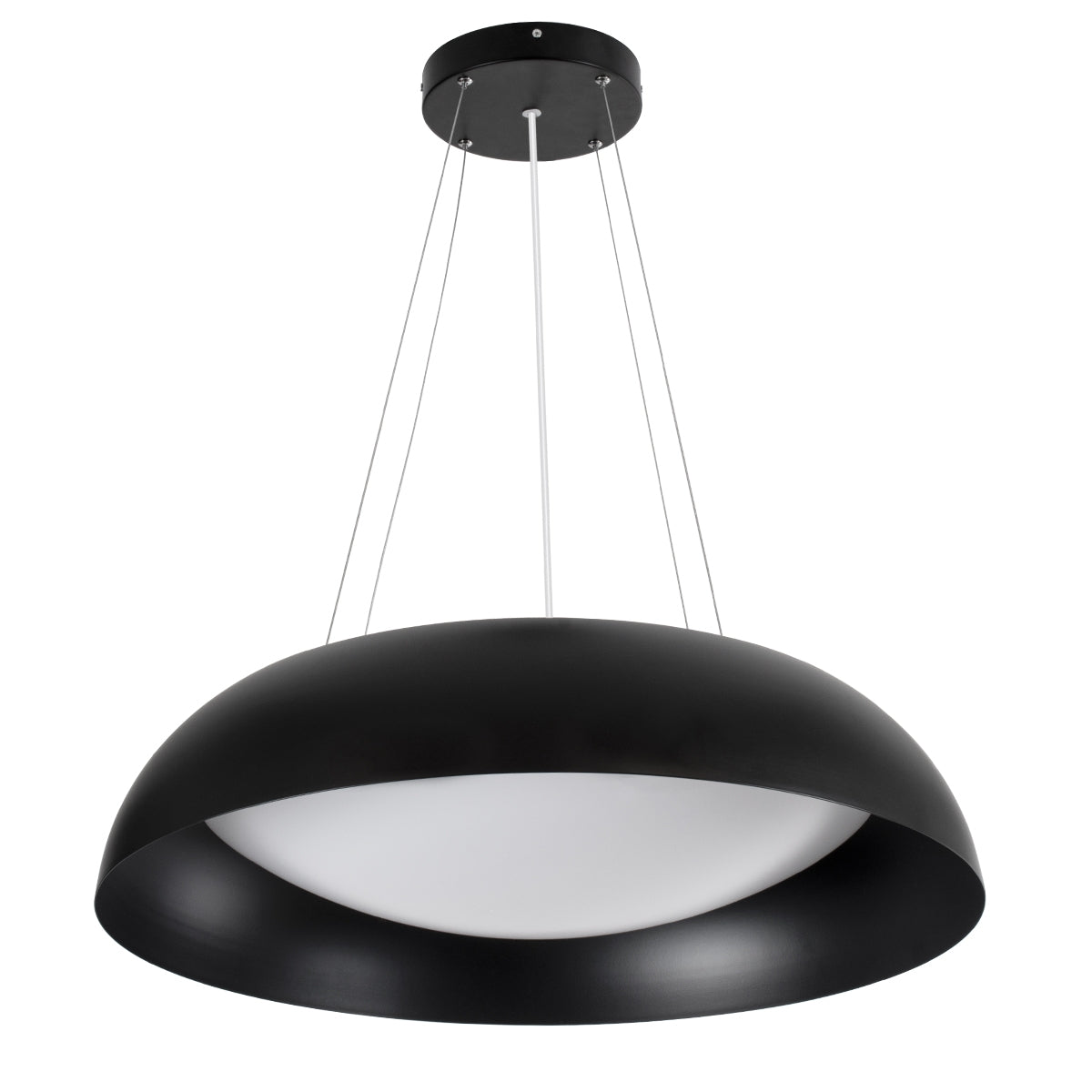 GloboStar® ANATOLIA 61269 Κρεμαστή Πλαφονιέρα Οροφής LED CCT 75W 8625lm 120° AC 220-240V - Εναλλαγή Φωτισμού μέσω Τηλεχειριστηρίου All In One Ψυχρό 6000k+Φυσικό 4500k+Θερμό 2700k Dimmable Φ60cm - Μαύρο - ledmania.gr