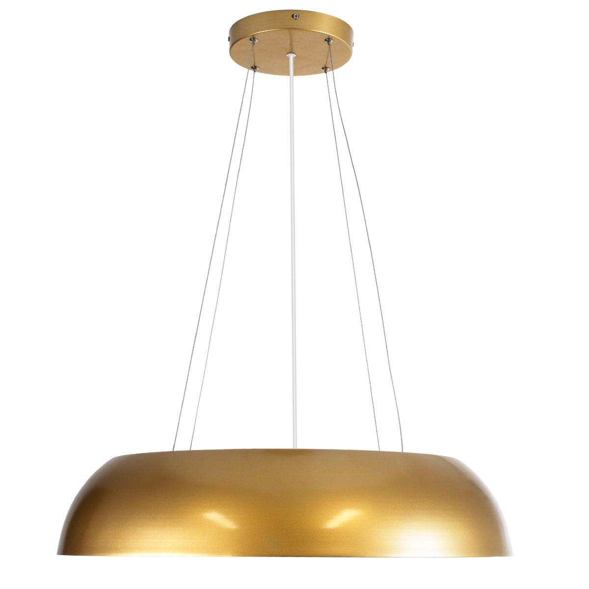 GloboStar® ANATOLIA 61270 Κρεμαστή Πλαφονιέρα Οροφής LED CCT 75W 8625lm 120° AC 220-240V - Εναλλαγή Φωτισμού μέσω Τηλεχειριστηρίου All In One Ψυχρό 6000k+Φυσικό 4500k+Θερμό 2700k Dimmable Φ60cm - Χρυσό - ledmania.gr