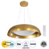 GloboStar® ANATOLIA 61270 Κρεμαστή Πλαφονιέρα Οροφής LED CCT 75W 8625lm 120° AC 220-240V - Εναλλαγή Φωτισμού μέσω Τηλεχειριστηρίου All In One Ψυχρό 6000k+Φυσικό 4500k+Θερμό 2700k Dimmable Φ60cm - Χρυσό - ledmania.gr