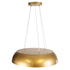 GloboStar® ANATOLIA 61270 Κρεμαστή Πλαφονιέρα Οροφής LED CCT 75W 8625lm 120° AC 220-240V - Εναλλαγή Φωτισμού μέσω Τηλεχειριστηρίου All In One Ψυχρό 6000k+Φυσικό 4500k+Θερμό 2700k Dimmable Φ60cm - Χρυσό - ledmania.gr