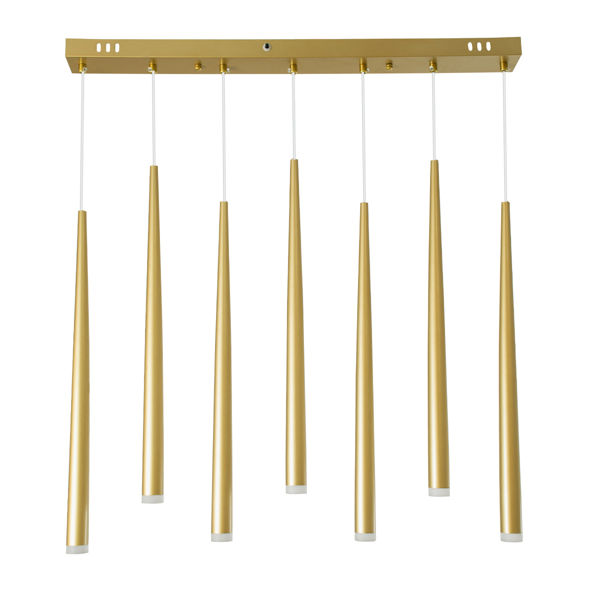 GloboStar® TEARS 61312 Κρεμαστό Φωτιστικό Οροφής Design LED CCT 21W 2310lm 180° AC 220-240V - Εναλλαγή Φωτισμού μέσω Τηλεχειριστηρίου All In One Ψυχρό 6000k+Φυσικό 4500k+Θερμό 2700k Dimmable Μ70 x Π3.2 x Υ60cm - Χρυσό Βούρτσας - 3 Years Warranty - ledmania.gr