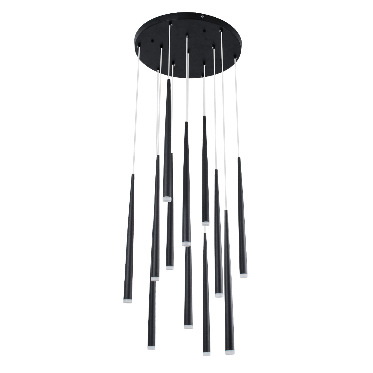 GloboStar® TEARS 61313 Κρεμαστό Φωτιστικό Οροφής Design LED CCT 36W 3960lm 180° AC 220-240V - Εναλλαγή Φωτισμού μέσω Τηλεχειριστηρίου All In One Ψυχρό 6000k+Φυσικό 4500k+Θερμό 2700k Dimmable Φ60 x Υ51.5cm - Μαύρο - 3 Years Warranty - ledmania.gr