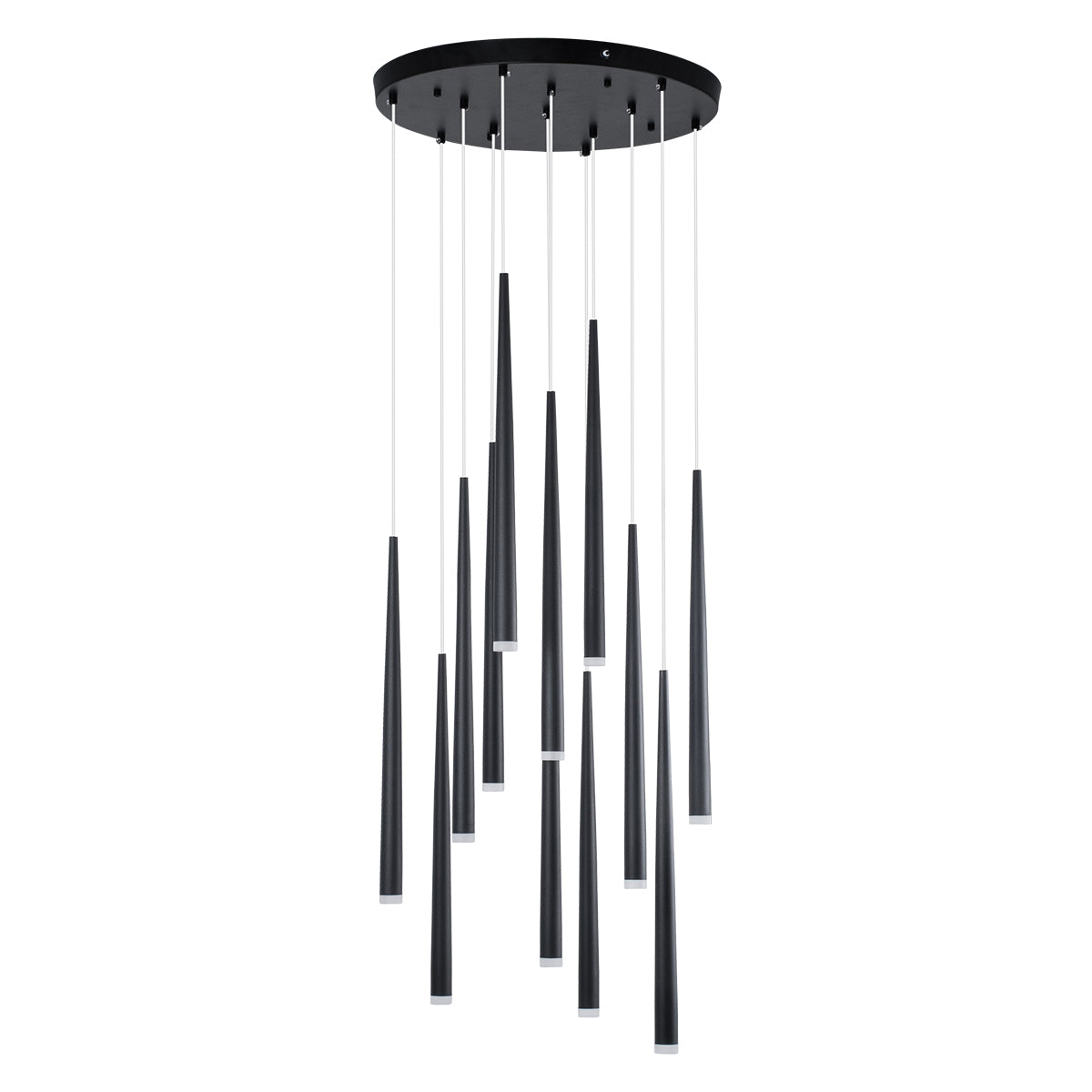 GloboStar® TEARS 61313 Κρεμαστό Φωτιστικό Οροφής Design LED CCT 36W 3960lm 180° AC 220-240V - Εναλλαγή Φωτισμού μέσω Τηλεχειριστηρίου All In One Ψυχρό 6000k+Φυσικό 4500k+Θερμό 2700k Dimmable Φ60 x Υ51.5cm - Μαύρο - 3 Years Warranty - ledmania.gr