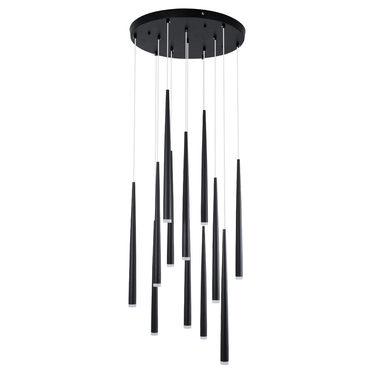 GloboStar® TEARS 61313 Κρεμαστό Φωτιστικό Οροφής Design LED CCT 36W 3960lm 180° AC 220-240V - Εναλλαγή Φωτισμού μέσω Τηλεχειριστηρίου All In One Ψυχρό 6000k+Φυσικό 4500k+Θερμό 2700k Dimmable Φ60 x Υ51.5cm - Μαύρο - 3 Years Warranty - ledmania.gr
