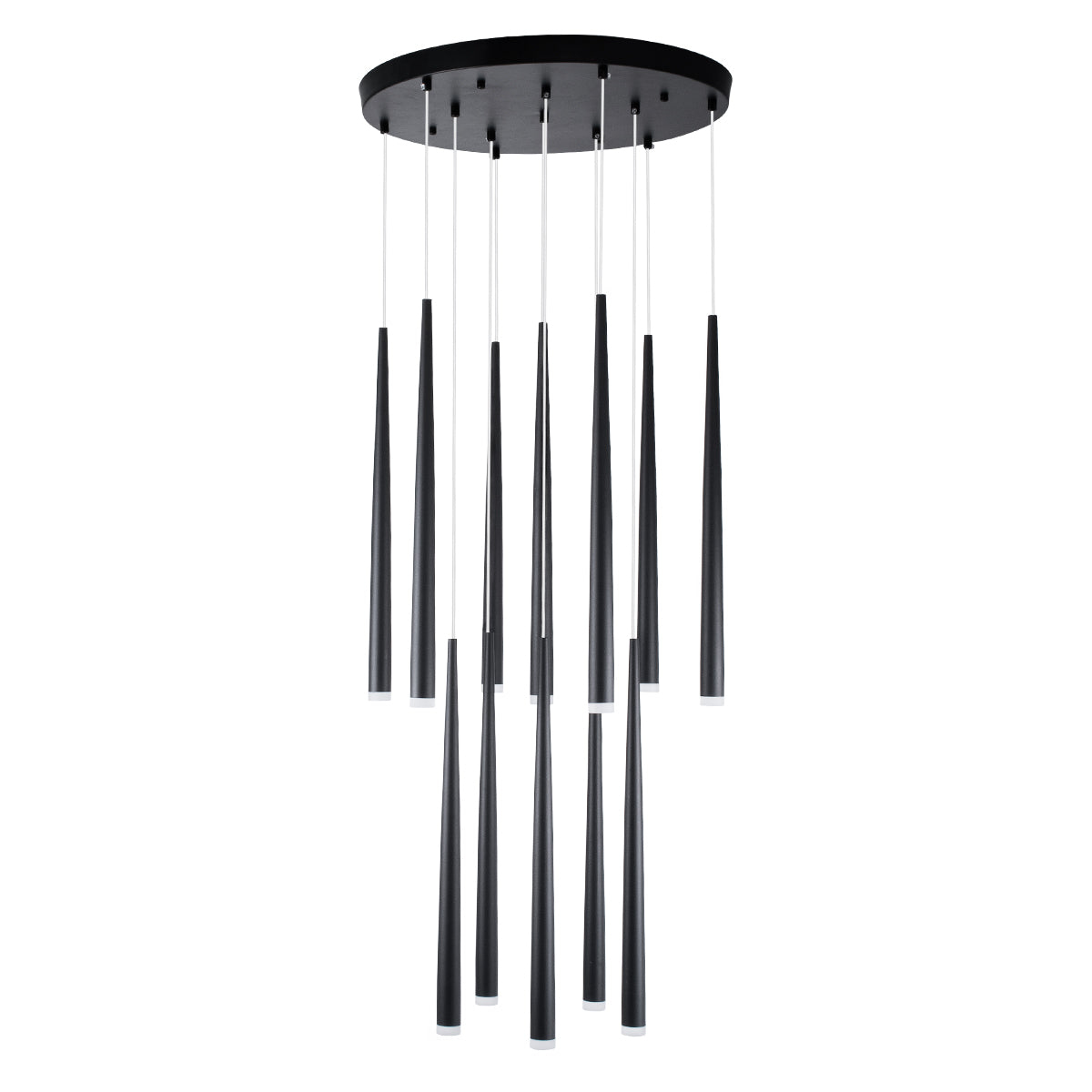 GloboStar® TEARS 61313 Κρεμαστό Φωτιστικό Οροφής Design LED CCT 36W 3960lm 180° AC 220-240V - Εναλλαγή Φωτισμού μέσω Τηλεχειριστηρίου All In One Ψυχρό 6000k+Φυσικό 4500k+Θερμό 2700k Dimmable Φ60 x Υ51.5cm - Μαύρο - 3 Years Warranty - ledmania.gr