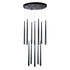 GloboStar® TEARS 61313 Κρεμαστό Φωτιστικό Οροφής Design LED CCT 36W 3960lm 180° AC 220-240V - Εναλλαγή Φωτισμού μέσω Τηλεχειριστηρίου All In One Ψυχρό 6000k+Φυσικό 4500k+Θερμό 2700k Dimmable Φ60 x Υ51.5cm - Μαύρο - 3 Years Warranty - ledmania.gr