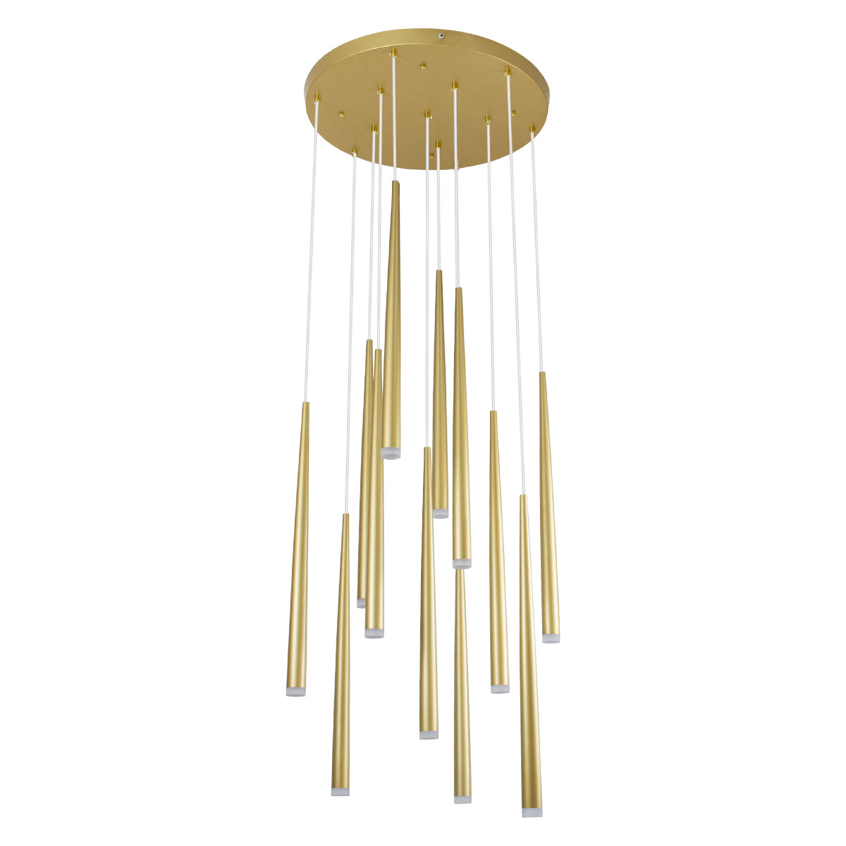 GloboStar® TEARS 61314 Κρεμαστό Φωτιστικό Οροφής Design LED CCT 36W 3960lm 180° AC 220-240V - Εναλλαγή Φωτισμού μέσω Τηλεχειριστηρίου All In One Ψυχρό 6000k+Φυσικό 4500k+Θερμό 2700k Dimmable Φ60 x Υ51.5cm - Χρυσό Βούρτσας - 3 Years Warranty - ledmania.gr