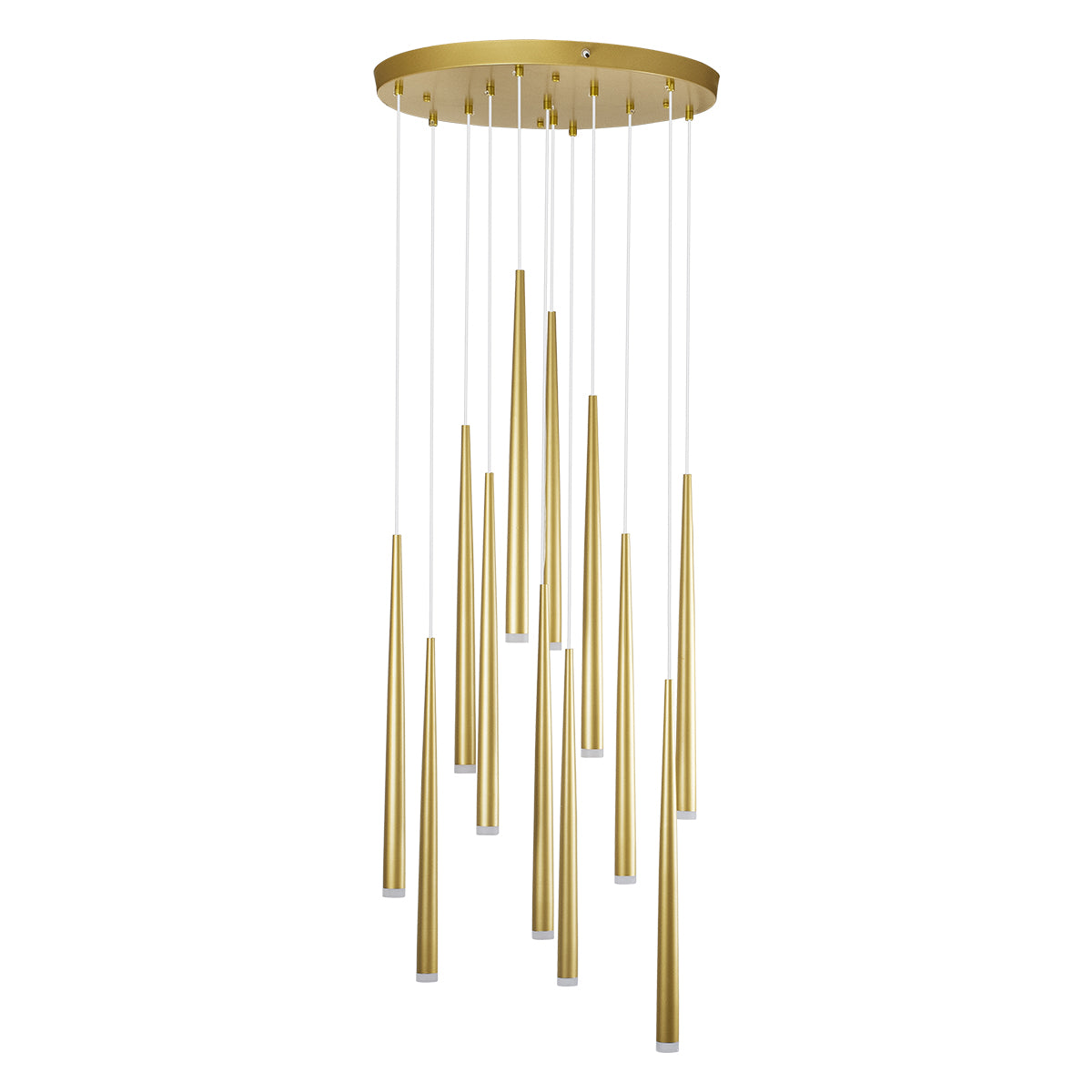 GloboStar® TEARS 61314 Κρεμαστό Φωτιστικό Οροφής Design LED CCT 36W 3960lm 180° AC 220-240V - Εναλλαγή Φωτισμού μέσω Τηλεχειριστηρίου All In One Ψυχρό 6000k+Φυσικό 4500k+Θερμό 2700k Dimmable Φ60 x Υ51.5cm - Χρυσό Βούρτσας - 3 Years Warranty - ledmania.gr
