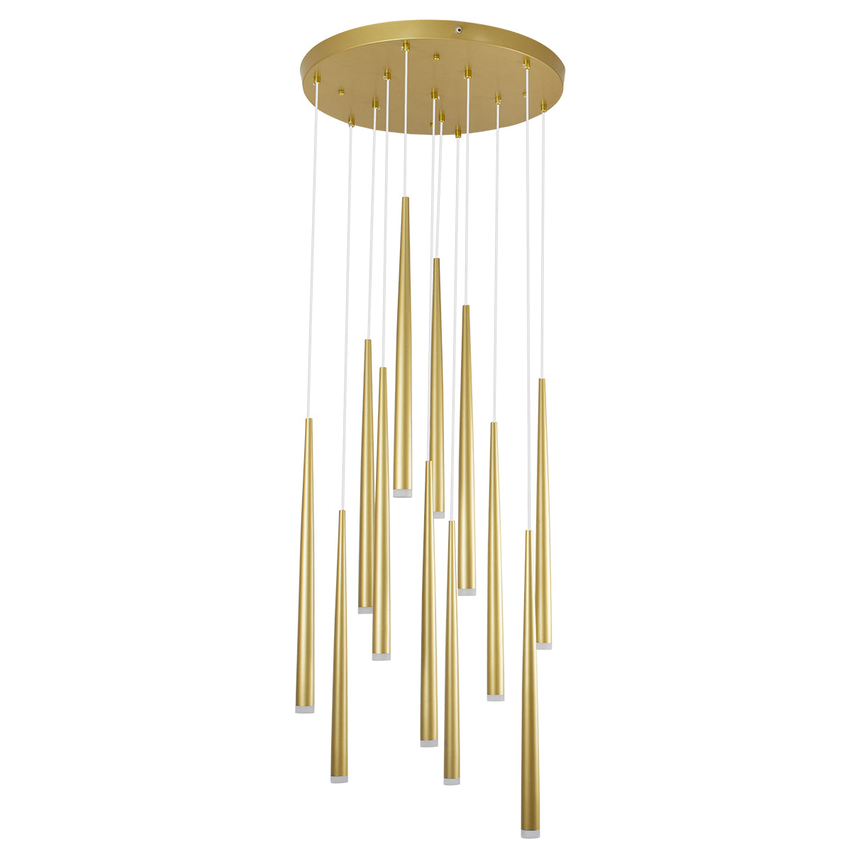 GloboStar® TEARS 61314 Κρεμαστό Φωτιστικό Οροφής Design LED CCT 36W 3960lm 180° AC 220-240V - Εναλλαγή Φωτισμού μέσω Τηλεχειριστηρίου All In One Ψυχρό 6000k+Φυσικό 4500k+Θερμό 2700k Dimmable Φ60 x Υ51.5cm - Χρυσό Βούρτσας - 3 Years Warranty - ledmania.gr