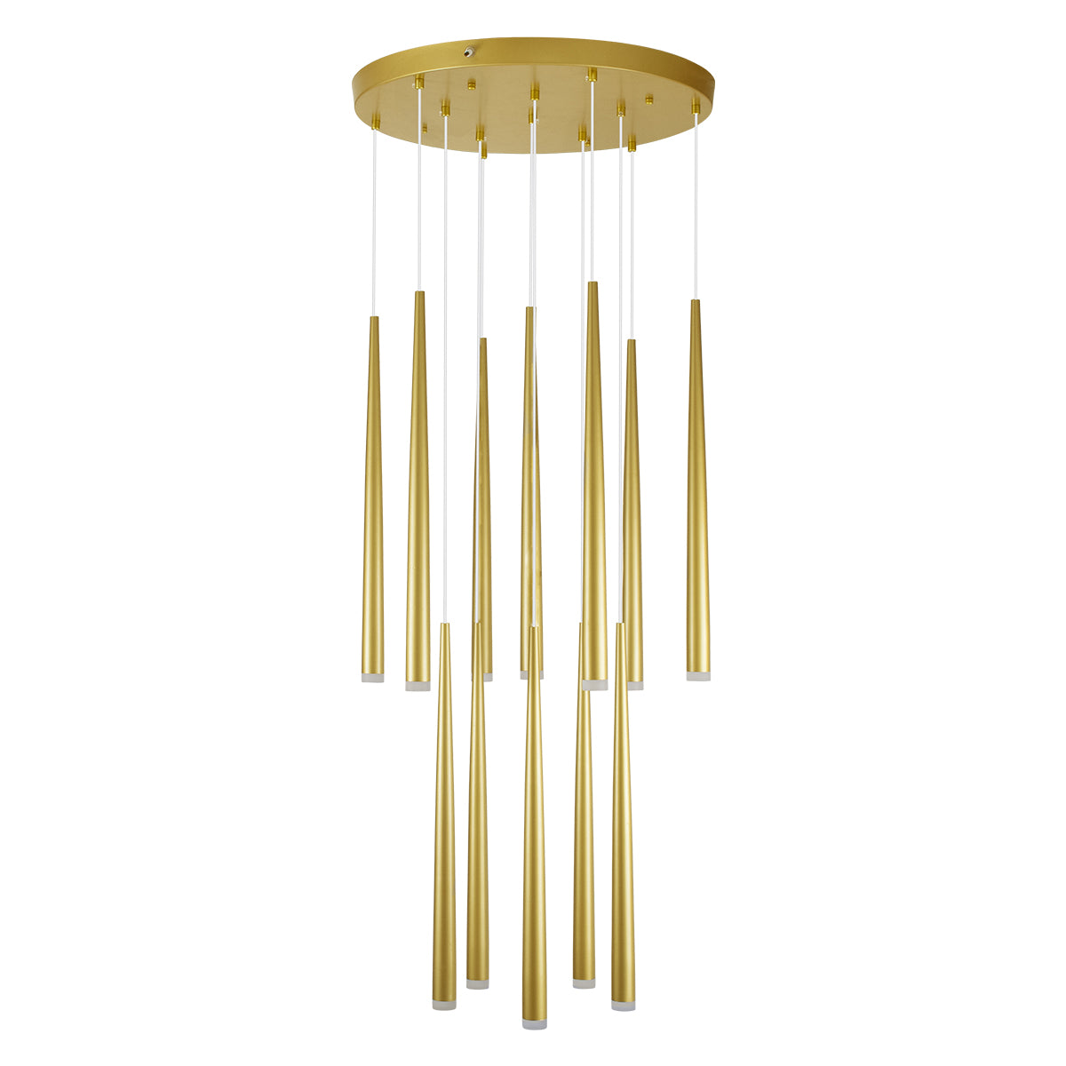 GloboStar® TEARS 61314 Κρεμαστό Φωτιστικό Οροφής Design LED CCT 36W 3960lm 180° AC 220-240V - Εναλλαγή Φωτισμού μέσω Τηλεχειριστηρίου All In One Ψυχρό 6000k+Φυσικό 4500k+Θερμό 2700k Dimmable Φ60 x Υ51.5cm - Χρυσό Βούρτσας - 3 Years Warranty - ledmania.gr