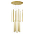 GloboStar® TEARS 61314 Κρεμαστό Φωτιστικό Οροφής Design LED CCT 36W 3960lm 180° AC 220-240V - Εναλλαγή Φωτισμού μέσω Τηλεχειριστηρίου All In One Ψυχρό 6000k+Φυσικό 4500k+Θερμό 2700k Dimmable Φ60 x Υ51.5cm - Χρυσό Βούρτσας - 3 Years Warranty - ledmania.gr
