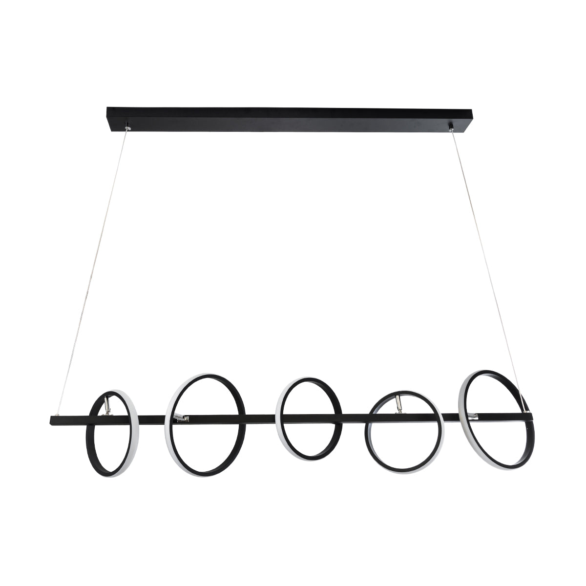 GloboStar® CIRCOLARE 61319 Κρεμαστό Φωτιστικό Οροφής Design LED CCT 75W 8400lm 360° AC 220-240V - Εναλλαγή Φωτισμού μέσω Τηλεχειριστηρίου All In One Ψυχρό 6000k+Φυσικό 4500k+Θερμό 2700k Dimmable Μ120 x Π25 x Υ25cm - Μαύρο - 3 Χρόνια Εγγύηση - ledmania.gr