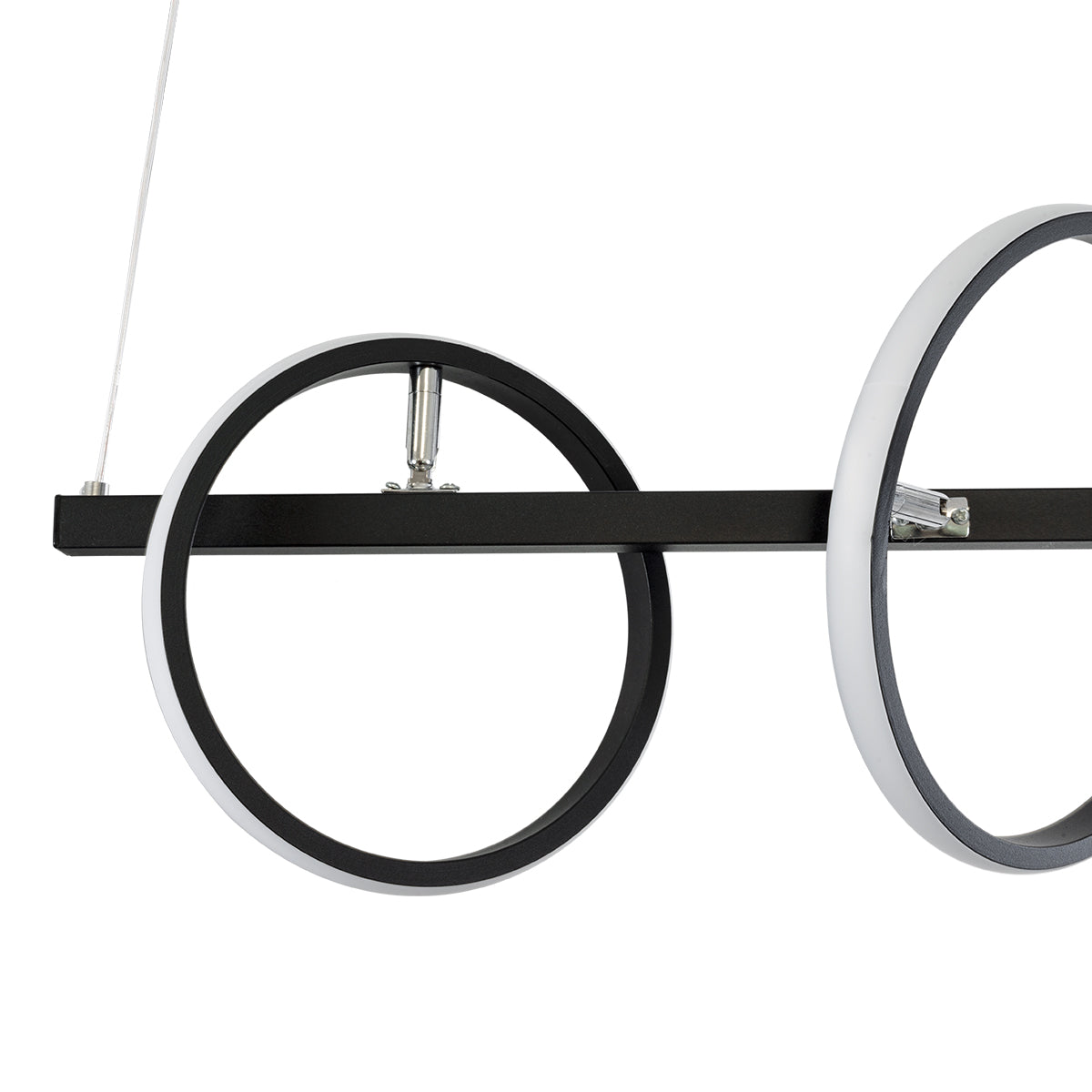 GloboStar® CIRCOLARE 61319 Κρεμαστό Φωτιστικό Οροφής Design LED CCT 75W 8400lm 360° AC 220-240V - Εναλλαγή Φωτισμού μέσω Τηλεχειριστηρίου All In One Ψυχρό 6000k+Φυσικό 4500k+Θερμό 2700k Dimmable Μ120 x Π25 x Υ25cm - Μαύρο - 3 Χρόνια Εγγύηση - ledmania.gr