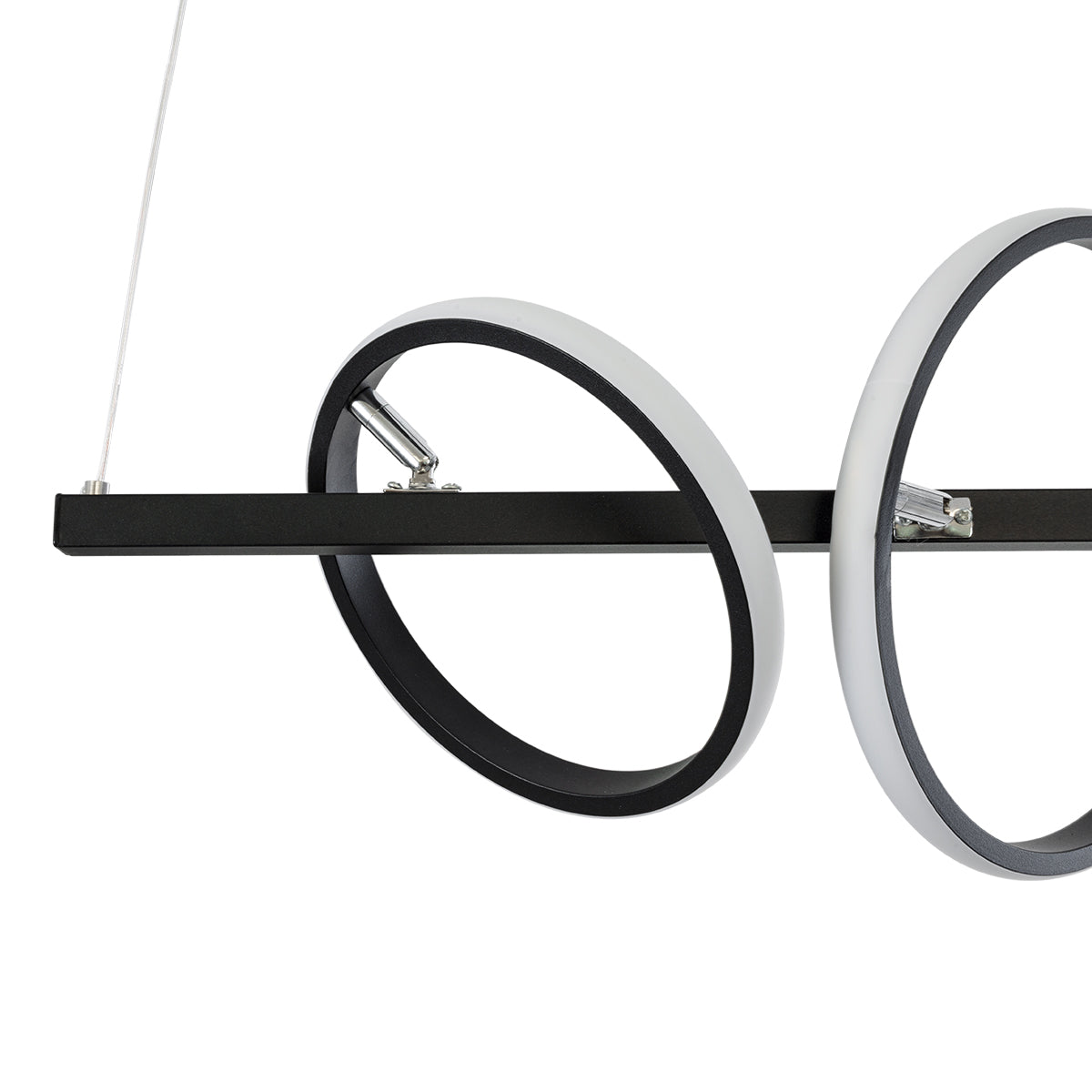 GloboStar® CIRCOLARE 61319 Κρεμαστό Φωτιστικό Οροφής Design LED CCT 75W 8400lm 360° AC 220-240V - Εναλλαγή Φωτισμού μέσω Τηλεχειριστηρίου All In One Ψυχρό 6000k+Φυσικό 4500k+Θερμό 2700k Dimmable Μ120 x Π25 x Υ25cm - Μαύρο - 3 Χρόνια Εγγύηση - ledmania.gr