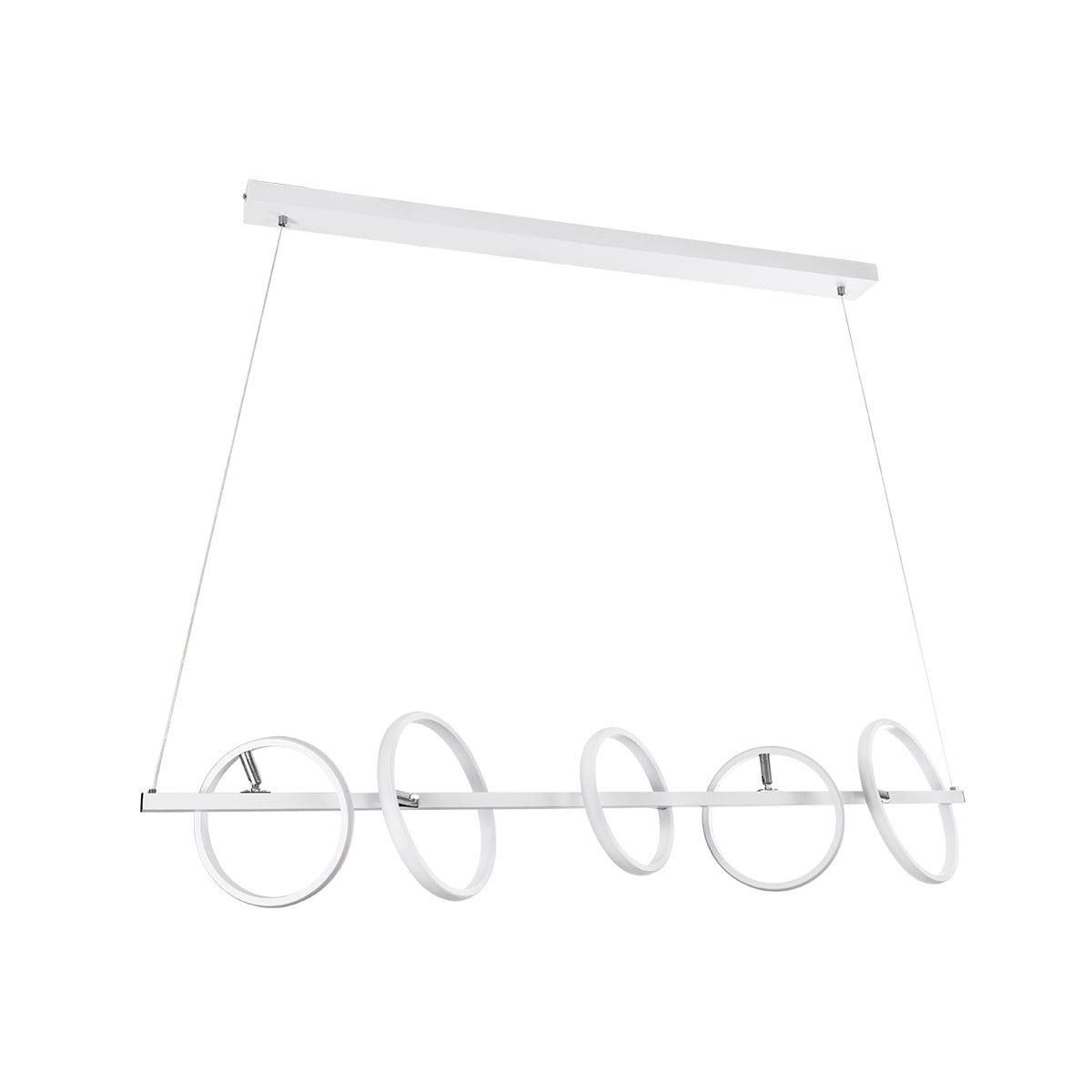 GloboStar® CIRCOLARE 61320 Κρεμαστό Φωτιστικό Οροφής Design LED CCT 75W 8400lm 360° AC 220-240V - Εναλλαγή Φωτισμού μέσω Τηλεχειριστηρίου All In One Ψυχρό 6000k+Φυσικό 4500k+Θερμό 2700k Dimmable Μ120 x Π25 x Υ25cm - Λευκό - 3 Χρόνια Εγγύηση - ledmania.gr