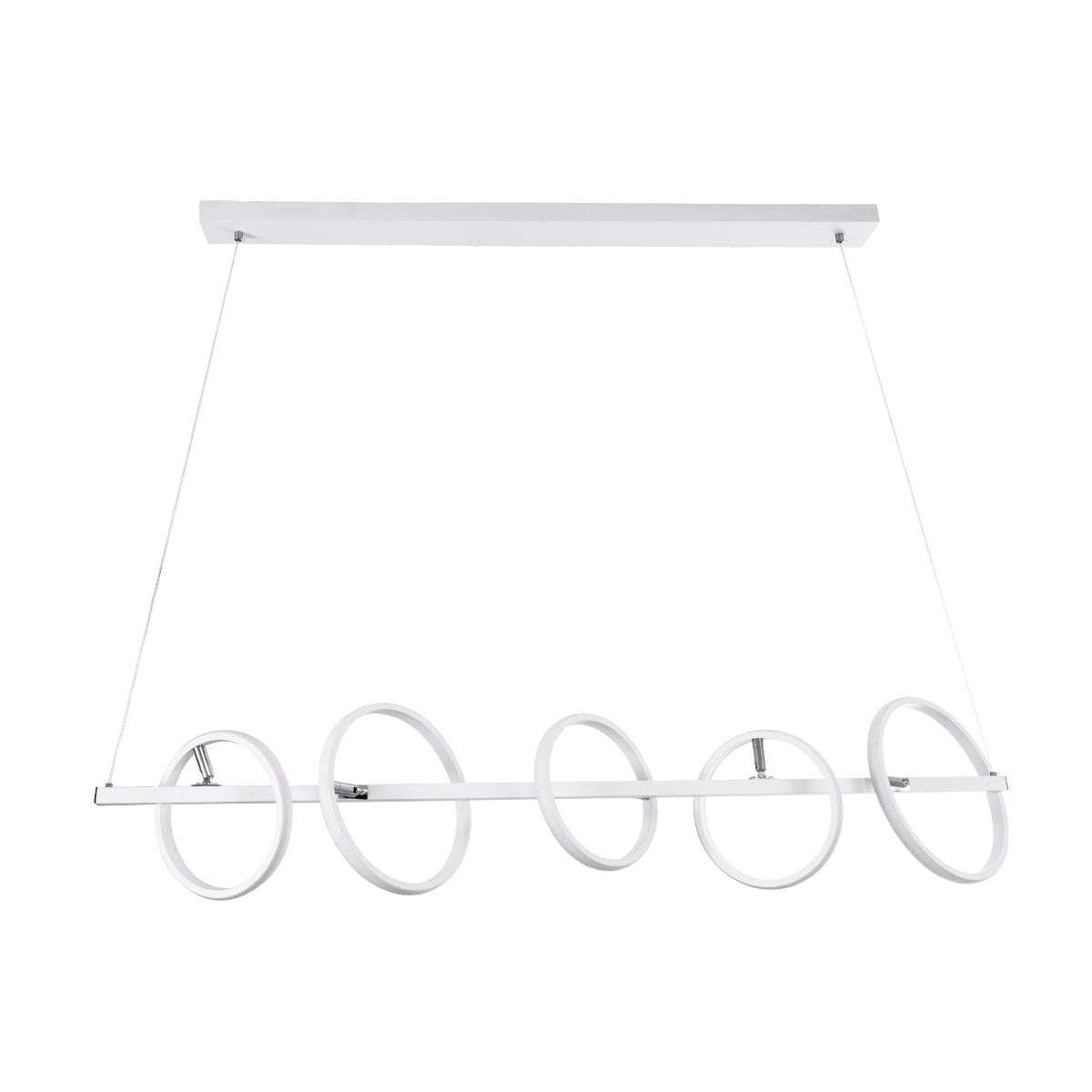 GloboStar® CIRCOLARE 61320 Κρεμαστό Φωτιστικό Οροφής Design LED CCT 75W 8400lm 360° AC 220-240V - Εναλλαγή Φωτισμού μέσω Τηλεχειριστηρίου All In One Ψυχρό 6000k+Φυσικό 4500k+Θερμό 2700k Dimmable Μ120 x Π25 x Υ25cm - Λευκό - 3 Χρόνια Εγγύηση - ledmania.gr