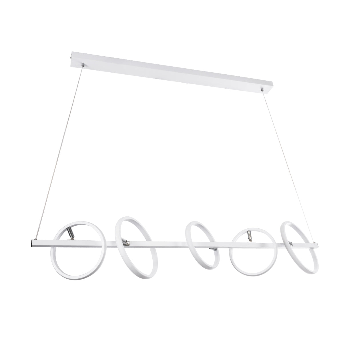 GloboStar® CIRCOLARE 61320 Κρεμαστό Φωτιστικό Οροφής Design LED CCT 75W 8400lm 360° AC 220-240V - Εναλλαγή Φωτισμού μέσω Τηλεχειριστηρίου All In One Ψυχρό 6000k+Φυσικό 4500k+Θερμό 2700k Dimmable Μ120 x Π25 x Υ25cm - Λευκό - 3 Χρόνια Εγγύηση - ledmania.gr