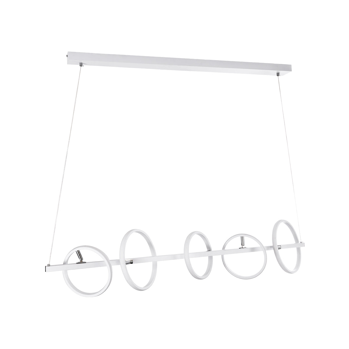 GloboStar® CIRCOLARE 61320 Κρεμαστό Φωτιστικό Οροφής Design LED CCT 75W 8400lm 360° AC 220-240V - Εναλλαγή Φωτισμού μέσω Τηλεχειριστηρίου All In One Ψυχρό 6000k+Φυσικό 4500k+Θερμό 2700k Dimmable Μ120 x Π25 x Υ25cm - Λευκό - 3 Χρόνια Εγγύηση - ledmania.gr