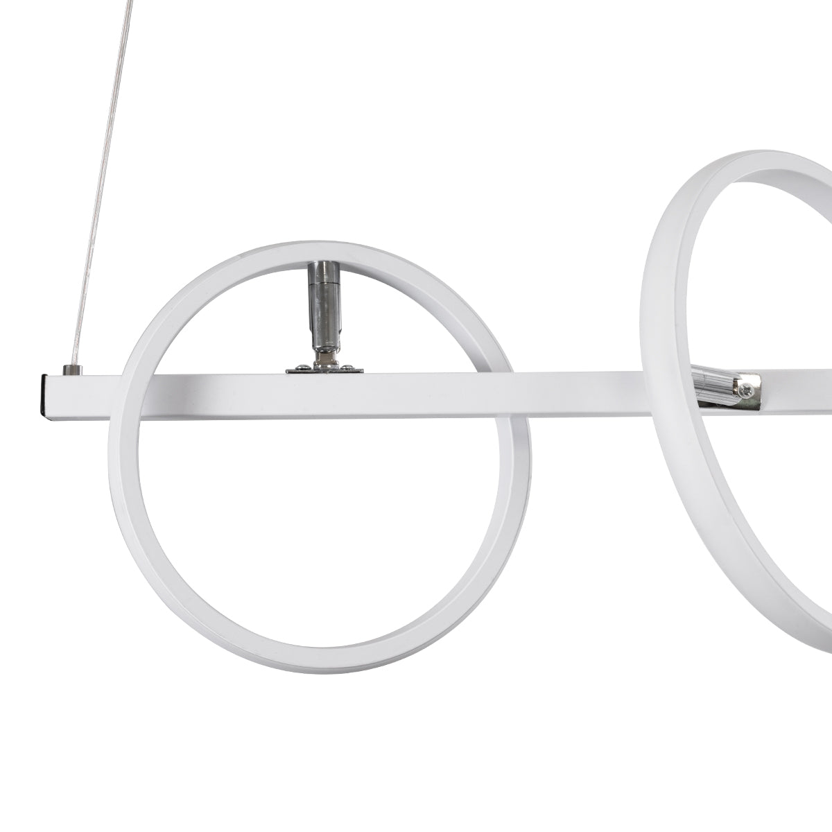 GloboStar® CIRCOLARE 61320 Κρεμαστό Φωτιστικό Οροφής Design LED CCT 75W 8400lm 360° AC 220-240V - Εναλλαγή Φωτισμού μέσω Τηλεχειριστηρίου All In One Ψυχρό 6000k+Φυσικό 4500k+Θερμό 2700k Dimmable Μ120 x Π25 x Υ25cm - Λευκό - 3 Χρόνια Εγγύηση - ledmania.gr