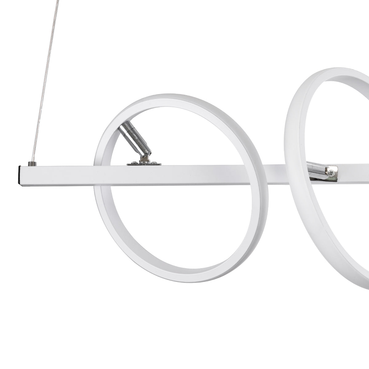 GloboStar® CIRCOLARE 61320 Κρεμαστό Φωτιστικό Οροφής Design LED CCT 75W 8400lm 360° AC 220-240V - Εναλλαγή Φωτισμού μέσω Τηλεχειριστηρίου All In One Ψυχρό 6000k+Φυσικό 4500k+Θερμό 2700k Dimmable Μ120 x Π25 x Υ25cm - Λευκό - 3 Χρόνια Εγγύηση - ledmania.gr