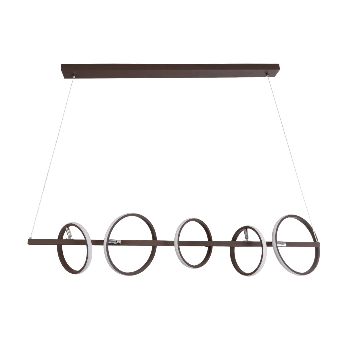 GloboStar® CIRCOLARE 61321 Κρεμαστό Φωτιστικό Οροφής Design LED CCT 75W 8400lm 360° AC 220-240V - Εναλλαγή Φωτισμού μέσω Τηλεχειριστηρίου All In One Ψυχρό 6000k+Φυσικό 4500k+Θερμό 2700k Dimmable Μ120 x Π25 x Υ25cm - Καφέ - 3 Χρόνια Εγγύηση - ledmania.gr
