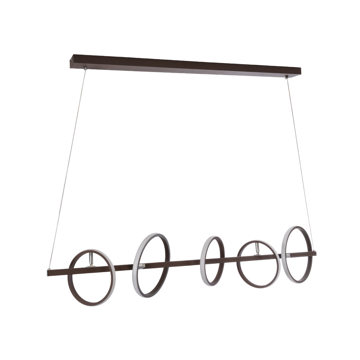 GloboStar® CIRCOLARE 61321 Κρεμαστό Φωτιστικό Οροφής Design LED CCT 75W 8400lm 360° AC 220-240V - Εναλλαγή Φωτισμού μέσω Τηλεχειριστηρίου All In One Ψυχρό 6000k+Φυσικό 4500k+Θερμό 2700k Dimmable Μ120 x Π25 x Υ25cm - Καφέ - 3 Χρόνια Εγγύηση - ledmania.gr
