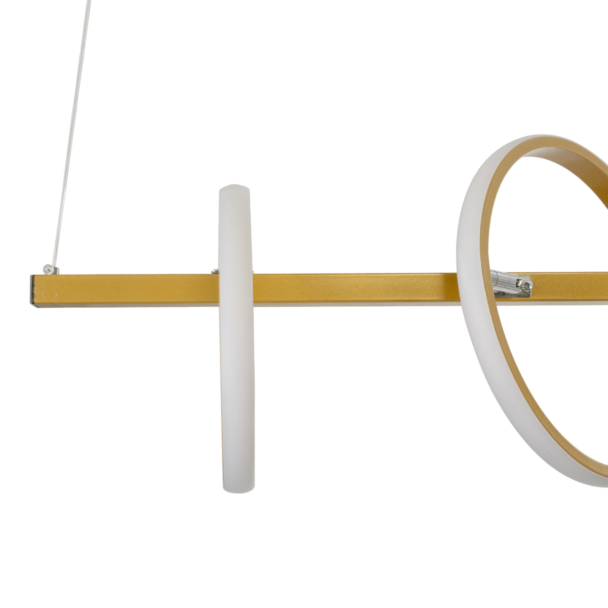 GloboStar® CIRCOLARE 61322 Κρεμαστό Φωτιστικό Οροφής Design LED CCT 75W 8400lm 360° AC 220-240V - Εναλλαγή Φωτισμού μέσω Τηλεχειριστηρίου All In One Ψυχρό 6000k+Φυσικό 4500k+Θερμό 2700k Dimmable Μ120 x Π25 x Υ25cm - Χρυσό - 3 Χρόνια Εγγύηση - ledmania.gr