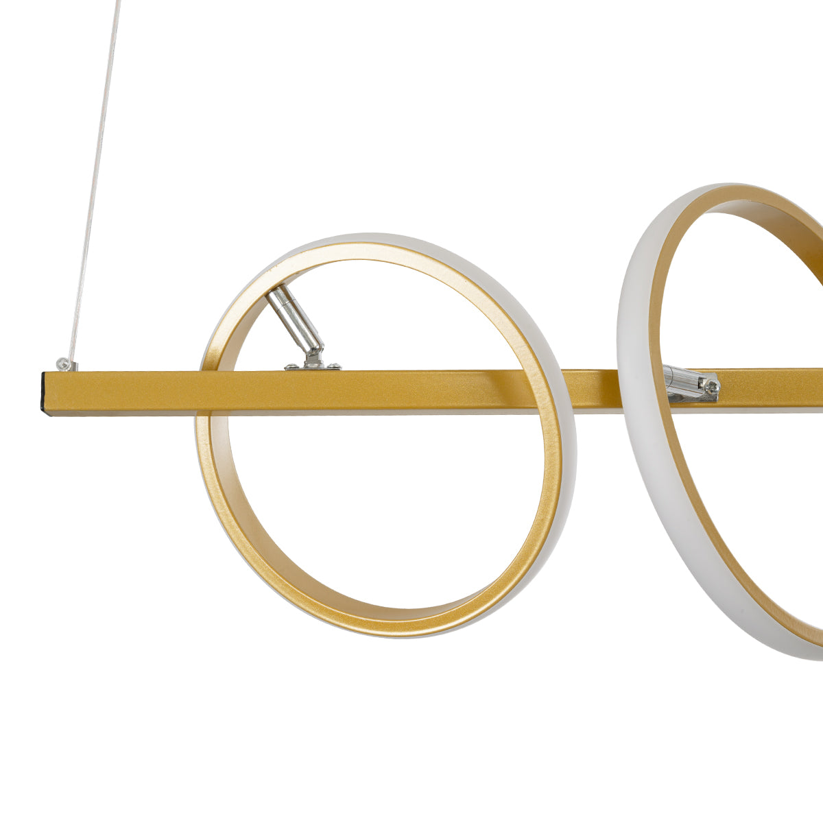 GloboStar® CIRCOLARE 61322 Κρεμαστό Φωτιστικό Οροφής Design LED CCT 75W 8400lm 360° AC 220-240V - Εναλλαγή Φωτισμού μέσω Τηλεχειριστηρίου All In One Ψυχρό 6000k+Φυσικό 4500k+Θερμό 2700k Dimmable Μ120 x Π25 x Υ25cm - Χρυσό - 3 Χρόνια Εγγύηση - ledmania.gr