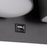 GloboStar® REGENCY 61378 Μοντέρνο Φωτιστικό Τοίχου - Απλίκα Ξενοδοχείου Bed Side LED 16W 1840lm 120° AC 220-240V - Reading Up/Down Light - Φορτιστής USB 3A - Μ16.5 x Π12 x Υ10cm - Φυσικό Λευκό 4500K - Γκρι Ανθρακί - ledmania.gr