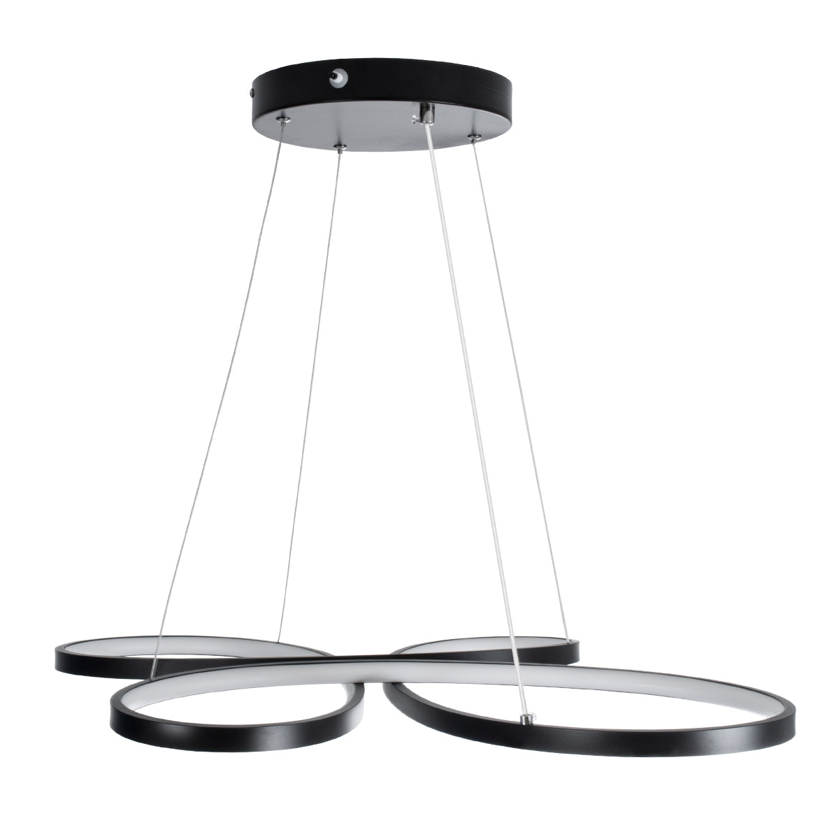 GloboStar® BUTTERFLY 61391 Κρεμαστό Φωτιστικό Οροφής Design LED CCT 75W 8400lm 300° AC 220-240V - Εναλλαγή Φωτισμού μέσω Τηλεχειριστηρίου All In One Ψυχρό 6000k+Φυσικό 4500k+Θερμό 2700k Dimmable Μ71 x Π52 x Υ4cm - Μαύρο - ledmania.gr