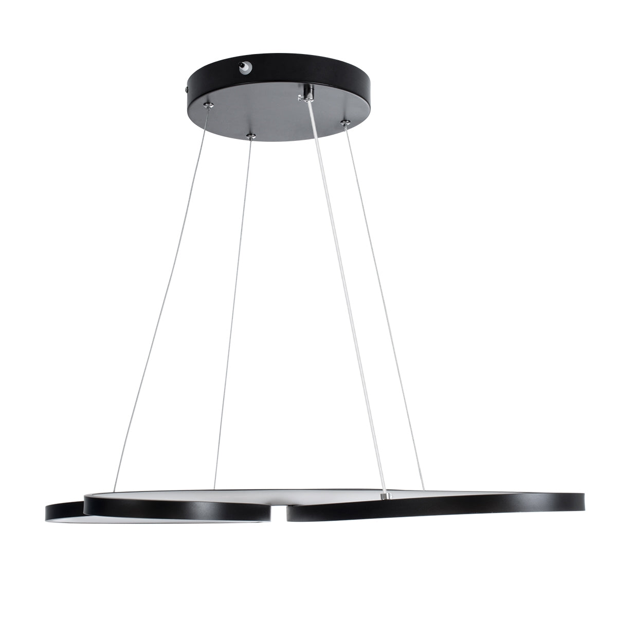 GloboStar® BUTTERFLY 61391 Κρεμαστό Φωτιστικό Οροφής Design LED CCT 75W 8400lm 300° AC 220-240V - Εναλλαγή Φωτισμού μέσω Τηλεχειριστηρίου All In One Ψυχρό 6000k+Φυσικό 4500k+Θερμό 2700k Dimmable Μ71 x Π52 x Υ4cm - Μαύρο - ledmania.gr
