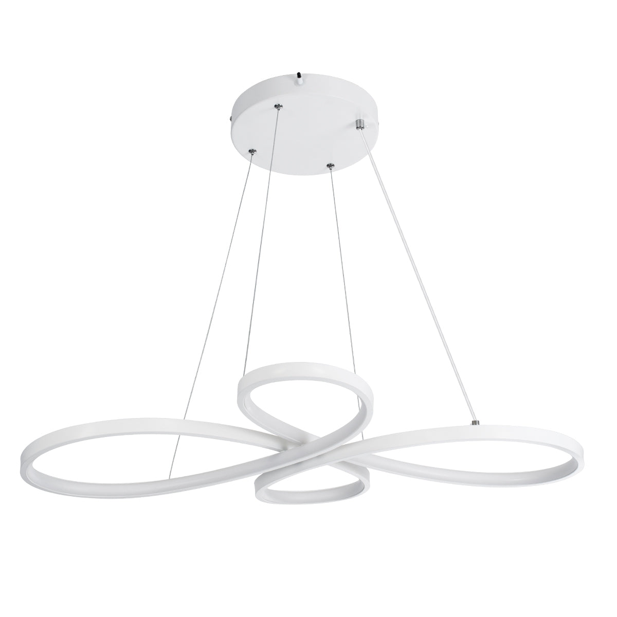GloboStar® BUTTERFLY 61392 Κρεμαστό Φωτιστικό Οροφής Design LED CCT 75W 8400lm 300° AC 220-240V - Εναλλαγή Φωτισμού μέσω Τηλεχειριστηρίου All In One Ψυχρό 6000k+Φυσικό 4500k+Θερμό 2700k Dimmable Μ71 x Π52 x Υ4cm - Λευκό - ledmania.gr